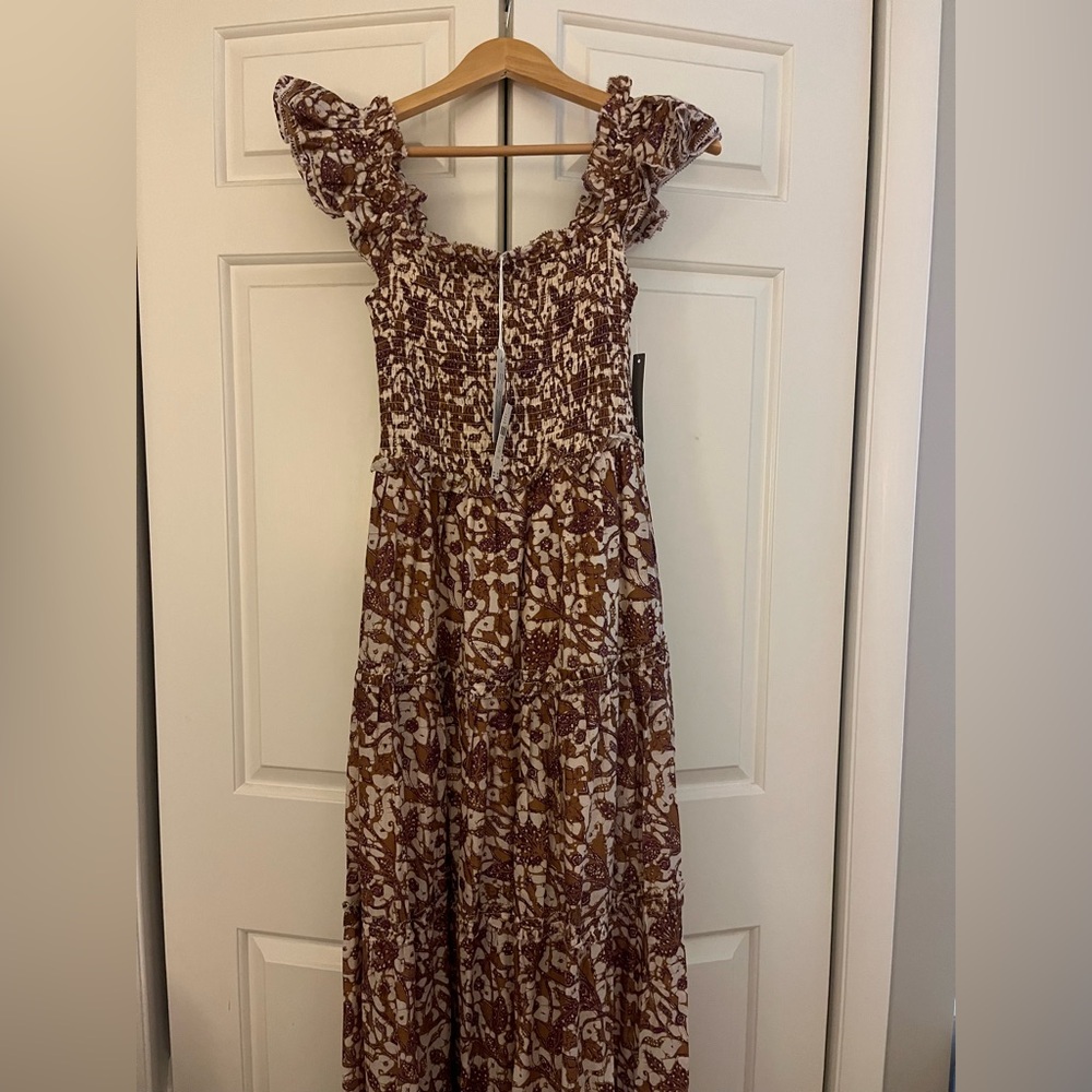 NWT Love the Label Printed Maxi Dress with Ruffle Straps